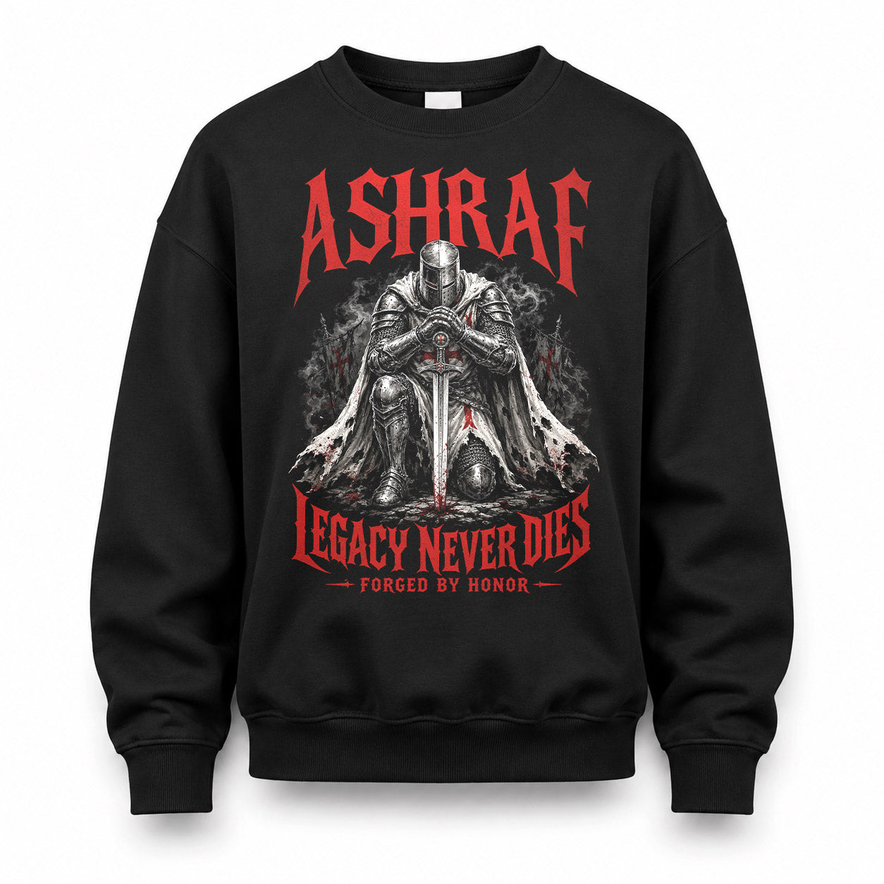 ASHRAF HS90-K04-109 - NAME Legacy Never Dies Forged By Honor Personalized Knight