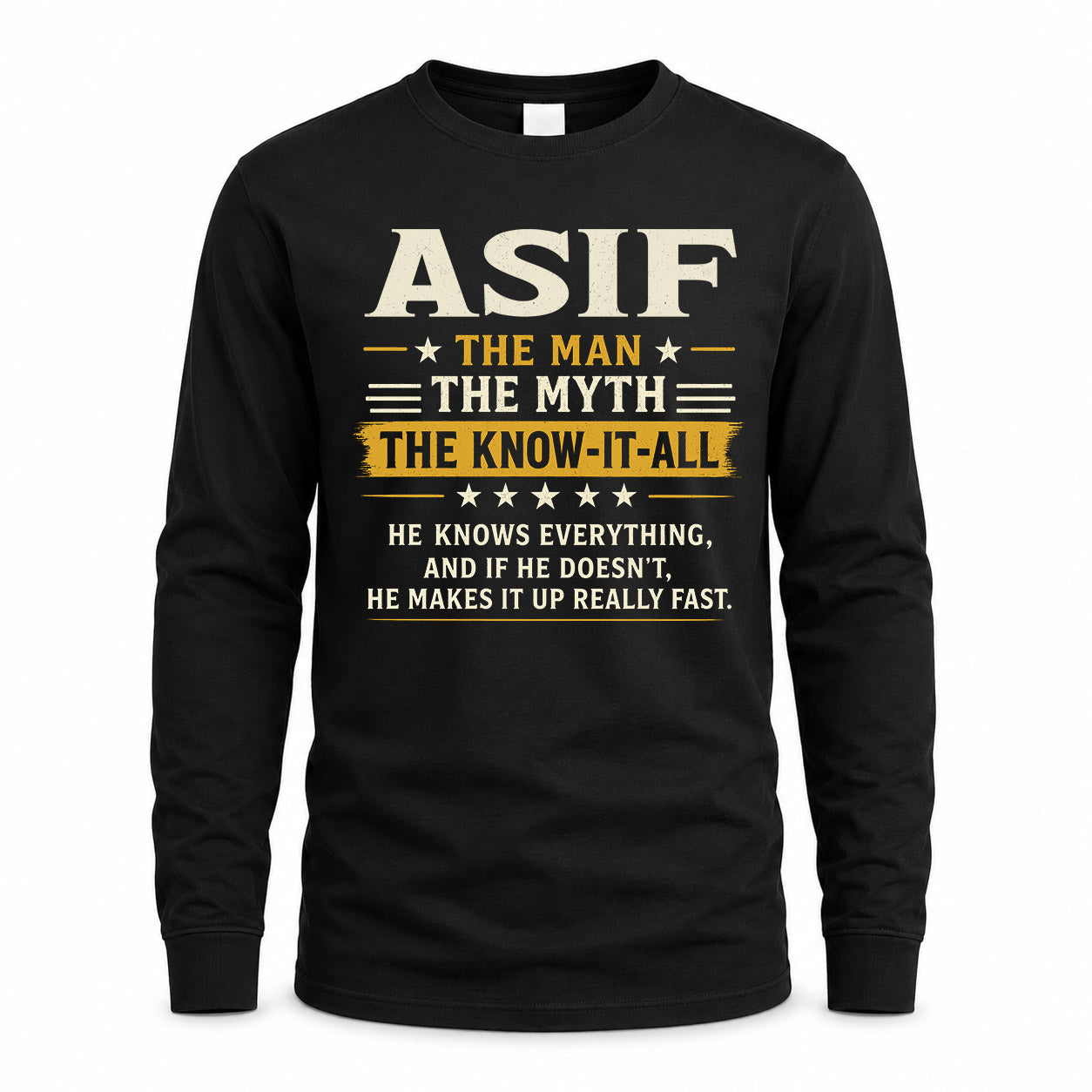 ASIF TM90-K04-125 - NAME Legendary Know-It-All Personalized Funny Shirt