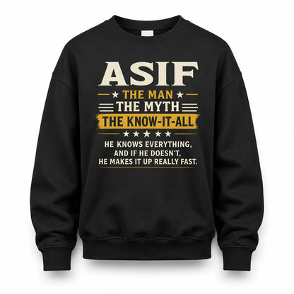 ASIF TM90-K04-125 - NAME Legendary Know-It-All Personalized Funny Shirt
