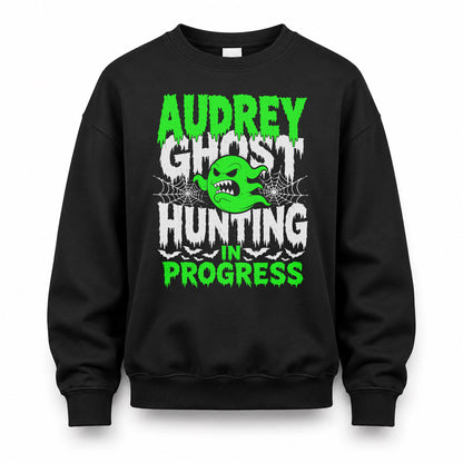 AUDREY HW22-K06-109 - NAME Ghost Hunting In Progress Personalized Halloween Shirt
