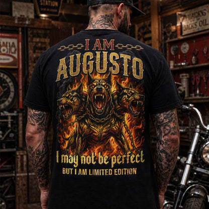 AUGUSTO MP88-F2-168–Personalized Bold Quote Apparel “I Am NAME I May Not Be Perfect But I Am Limited Edition