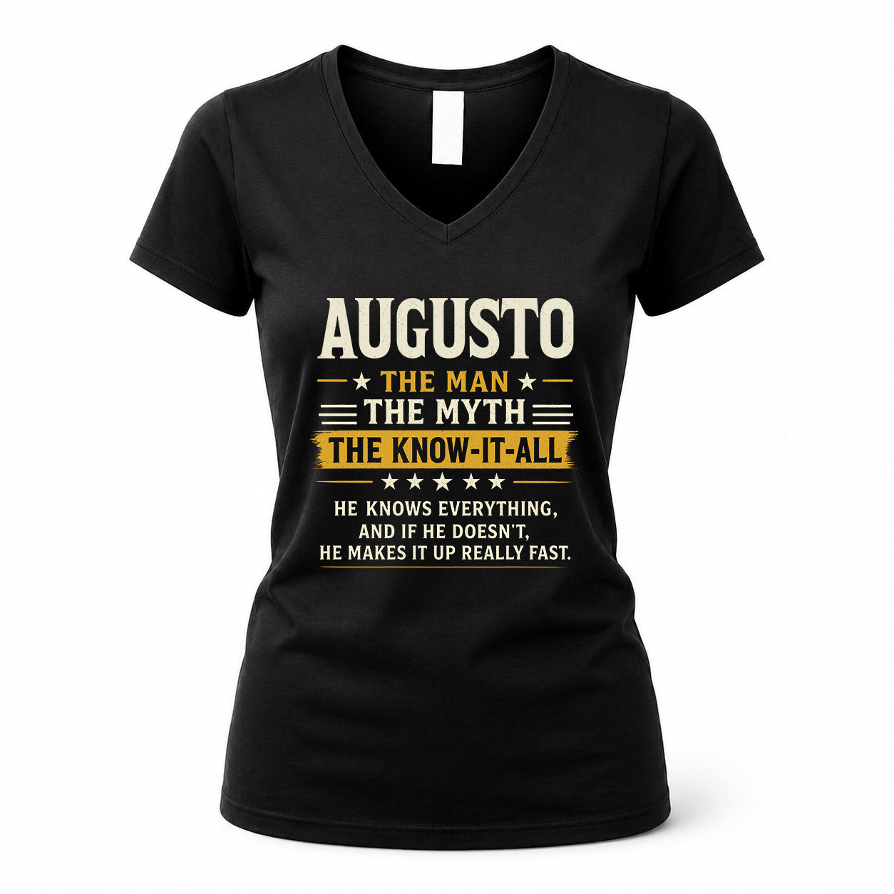 AUGUSTO TM90-K04-125 - NAME Legendary Know-It-All Personalized Funny Shirt