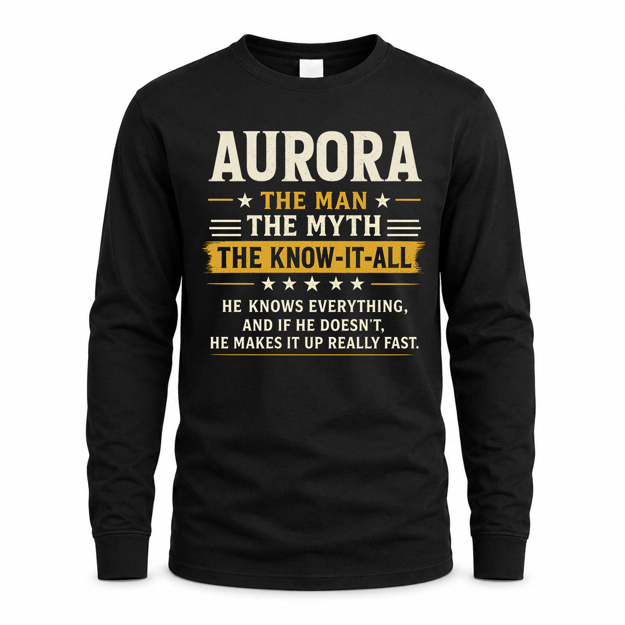 AURORA TM90-K04-125 - NAME Legendary Know-It-All Personalized Funny Shirt