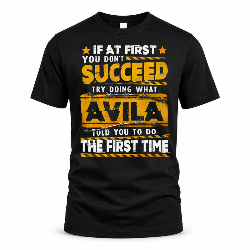 AVILA TP22-K11-109 - Personalized Funny Quote Apparel “If At First You Don’t Succeed, Try Doing What WANG Told You To Do The First Time”