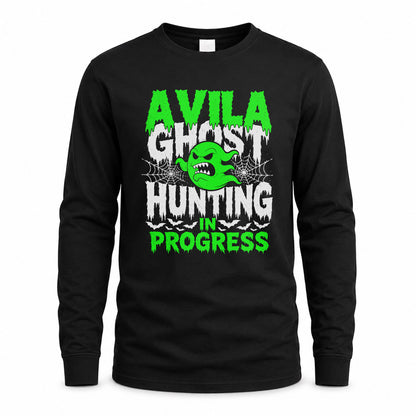 AVILA HW22-K06-109 - NAME Ghost Hunting In Progress Personalized Halloween Shirt