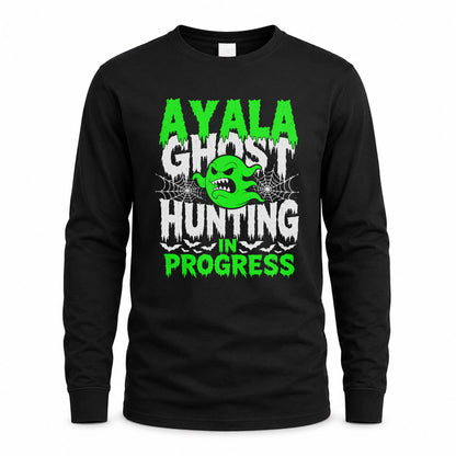 AYALA HW22-K06-109 - NAME Ghost Hunting In Progress Personalized Halloween Shirt
