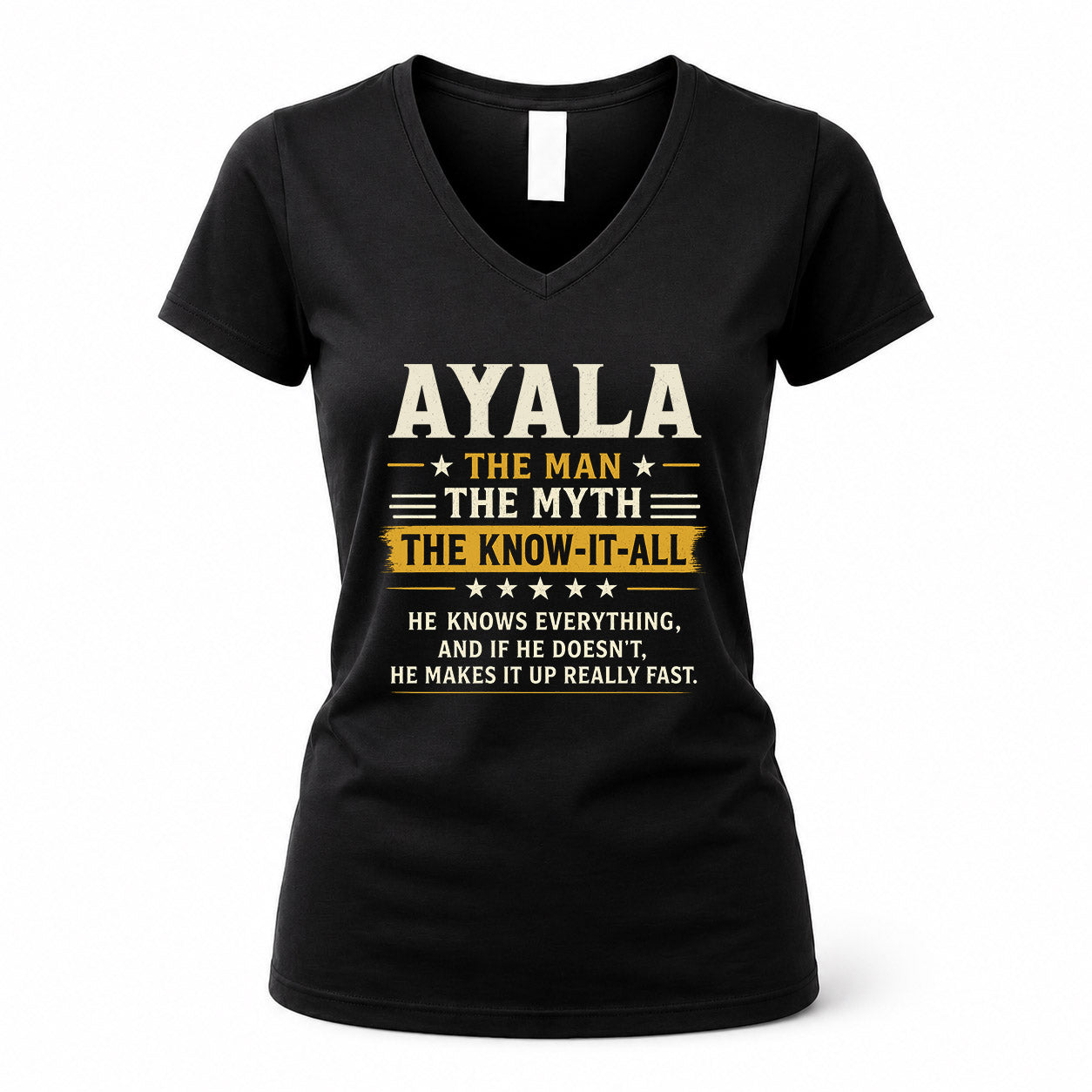 AYALA TM90-K04-125 - NAME Legendary Know-It-All Personalized Funny Shirt