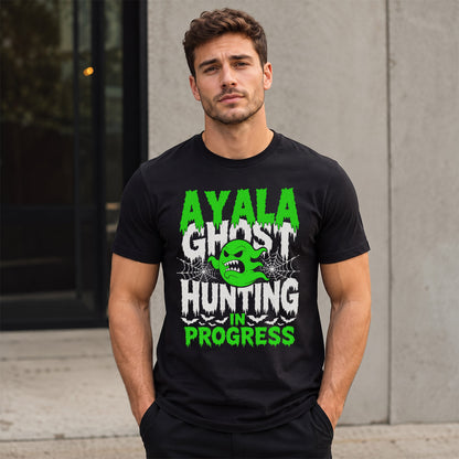 AYALA HW22-K06-109 - NAME Ghost Hunting In Progress Personalized Halloween Shirt