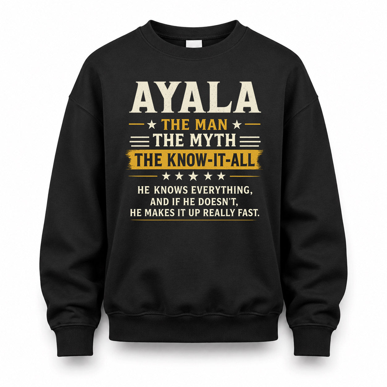 AYALA TM90-K04-125 - NAME Legendary Know-It-All Personalized Funny Shirt