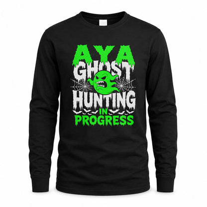 AYA HW22-K06-109 - NAME Ghost Hunting In Progress Personalized Halloween Shirt