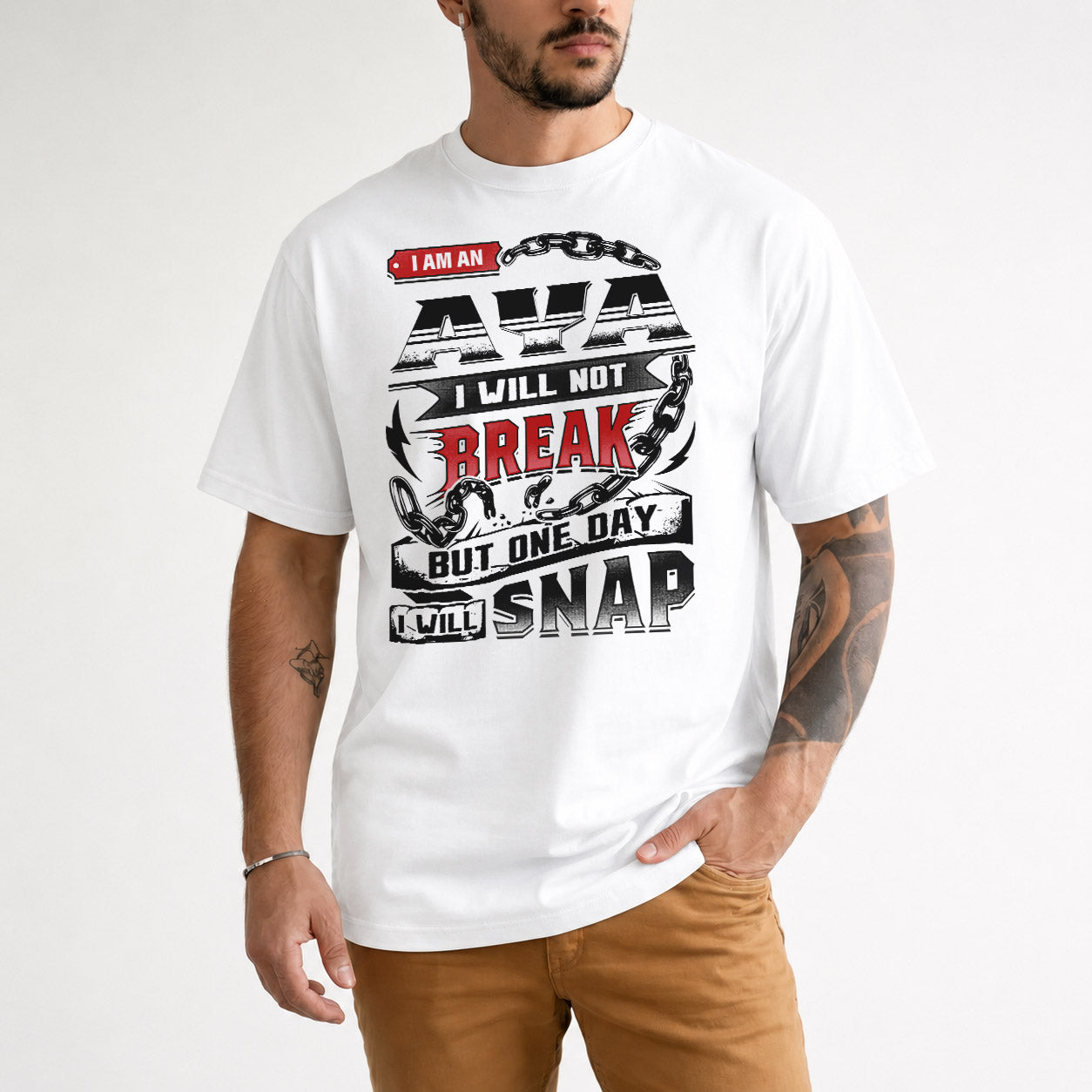 AYA HP28-K4-129 – Personalized Name Quote T-Shirt “I Will Not Break, But One Day I Will Snap”