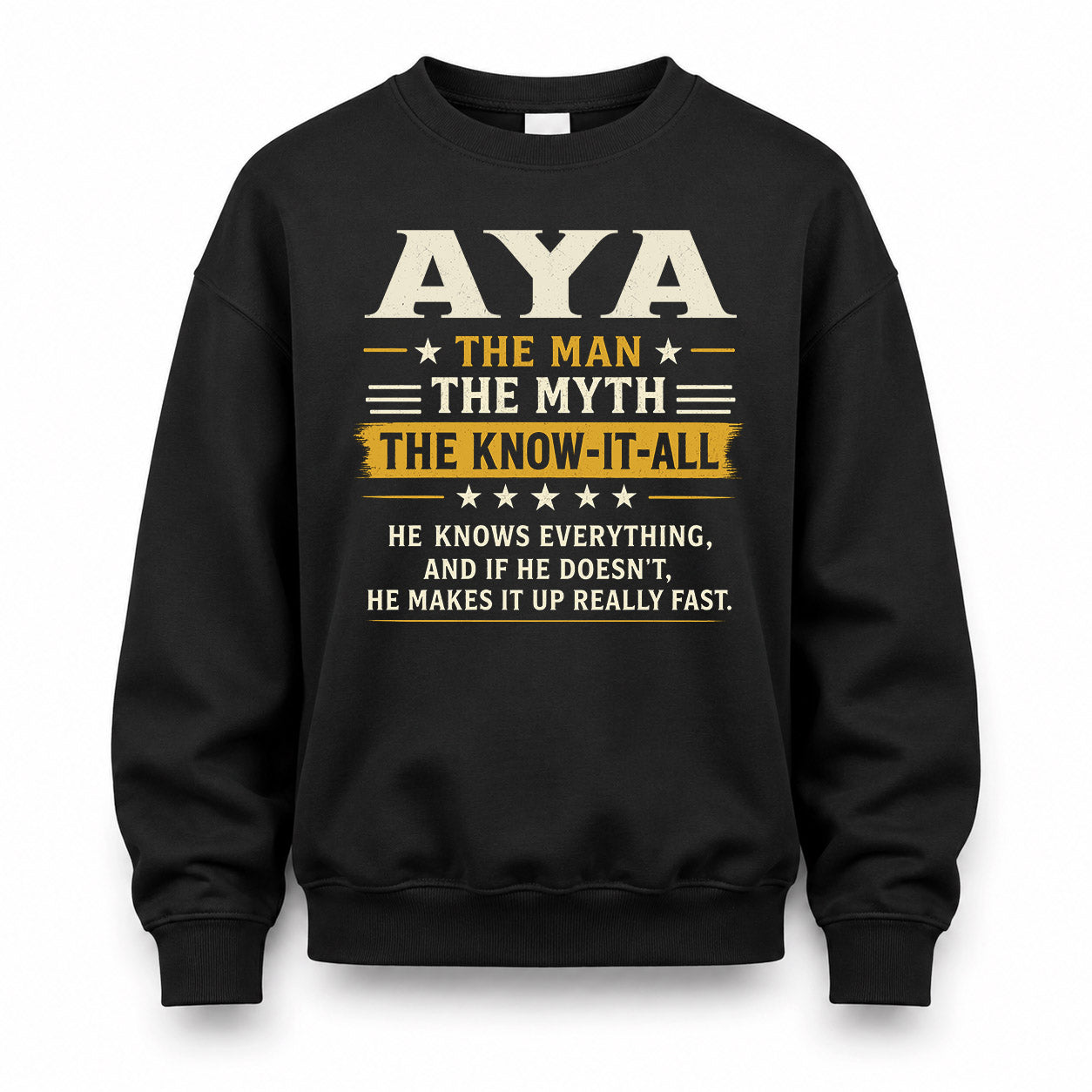 AYA TM90-K04-125 - NAME Legendary Know-It-All Personalized Funny Shirt