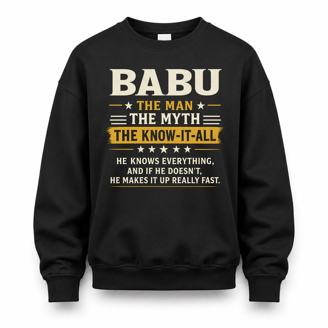 BABU TM90-K04-125 - NAME Legendary Know-It-All Personalized Funny Shirt