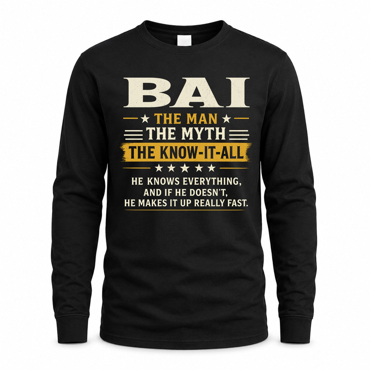 BAI TM90-K04-125 - NAME Legendary Know-It-All Personalized Funny Shirt