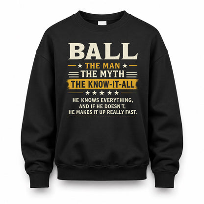 BALL TM90-K04-125 - NAME Legendary Know-It-All Personalized Funny Shirt