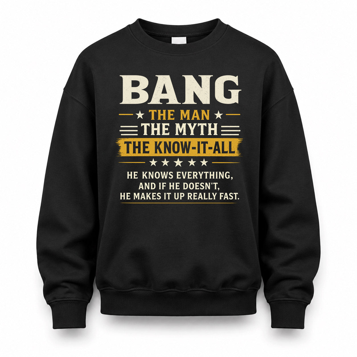 BANG TM90-K04-125 - NAME Legendary Know-It-All Personalized Funny Shirt