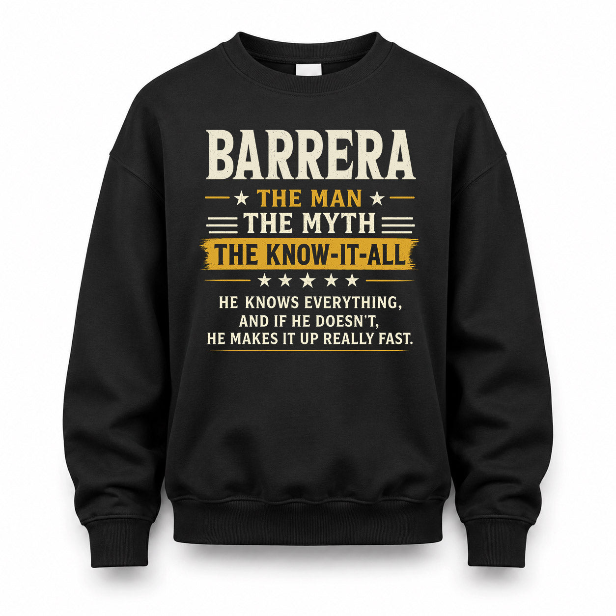 BARRERA TM90-K04-125 - NAME Legendary Know-It-All Personalized Funny Shirt