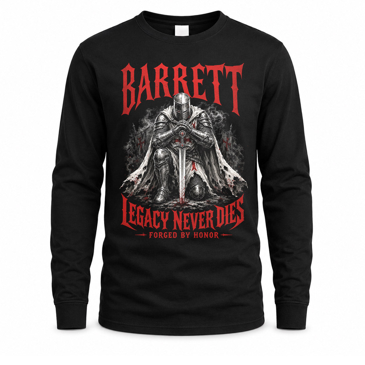 BARRETT HS90-K04-109 - NAME Legacy Never Dies Forged By Honor Personalized Knight