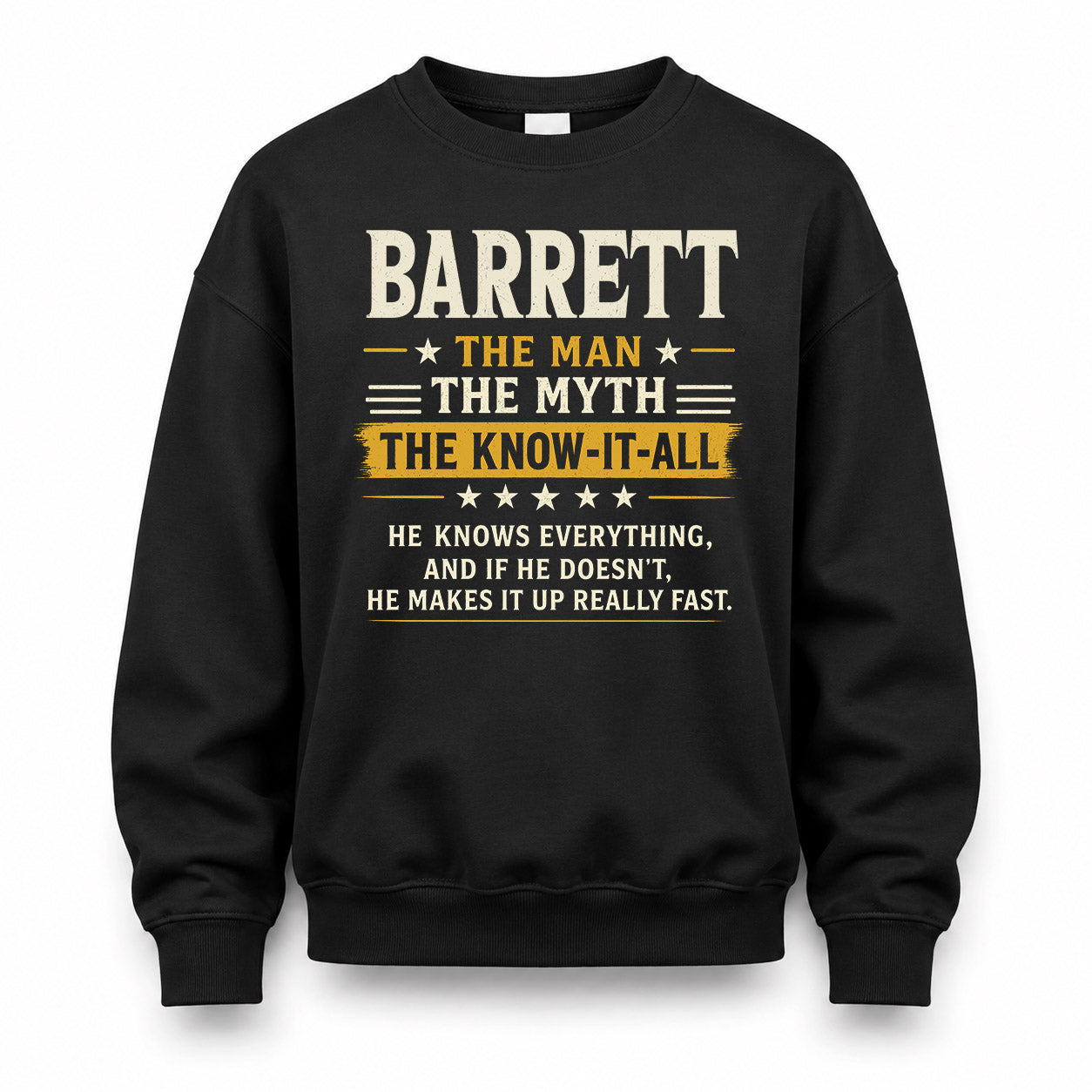 BARRETT TM90-K04-125 - NAME Legendary Know-It-All Personalized Funny Shirt