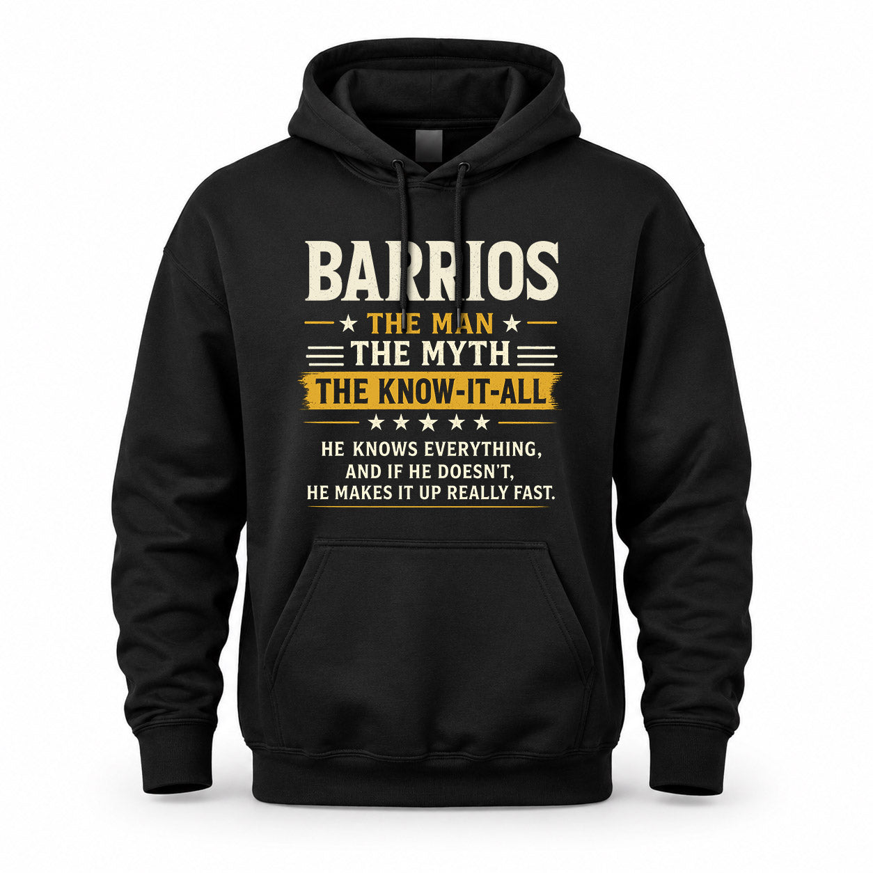 BARRIOS TM90-K04-125 - NAME Legendary Know-It-All Personalized Funny Shirt