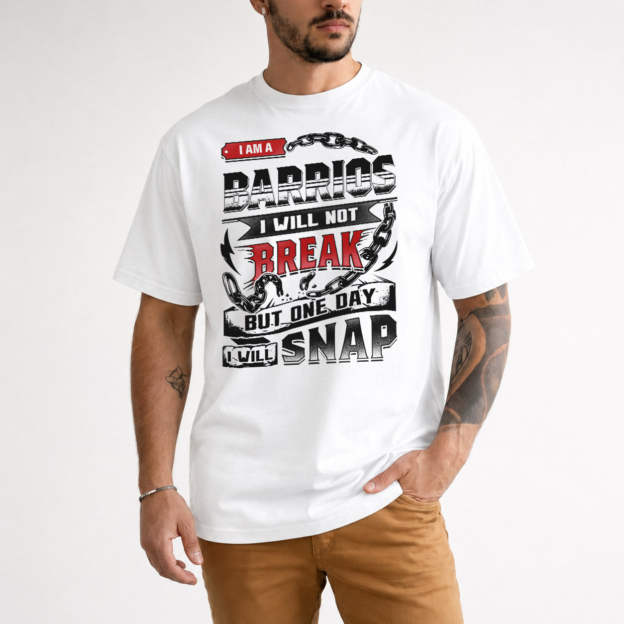 BARRIOS HP28-K4-129 – Personalized Name Quote T-Shirt “I Will Not Break, But One Day I Will Snap”