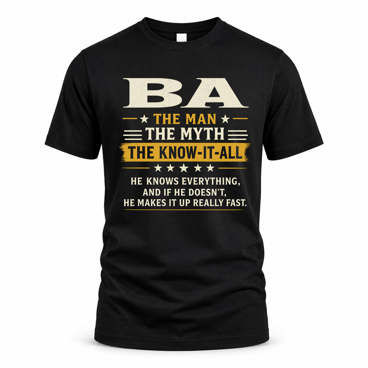 BA TM90-K04-125 - NAME Legendary Know-It-All Personalized Funny Shirt