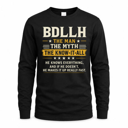 BDLLH TM90-K04-125 - NAME Legendary Know-It-All Personalized Funny Shirt