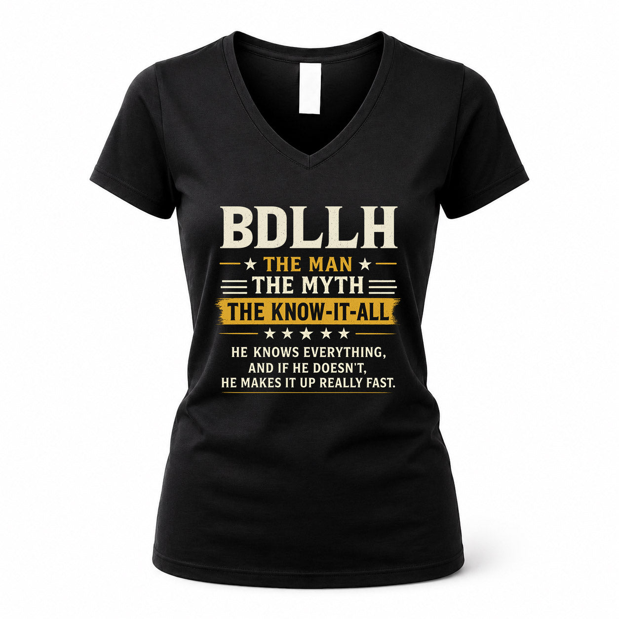 BDLLH TM90-K04-125 - NAME Legendary Know-It-All Personalized Funny Shirt