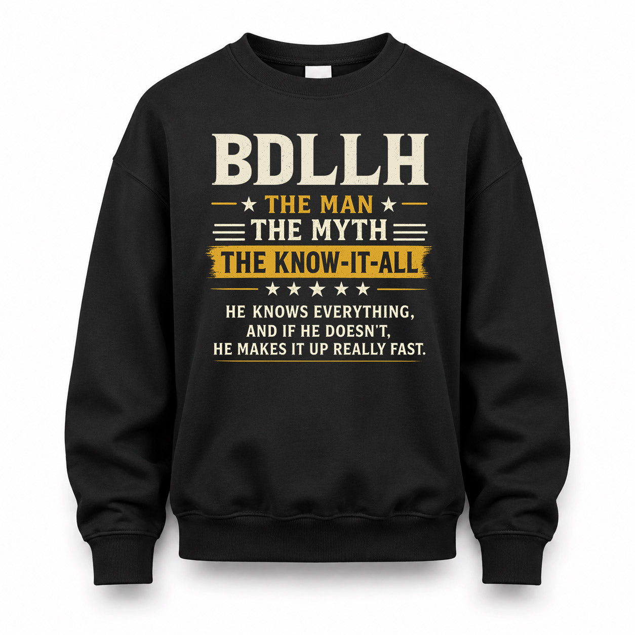BDLLH TM90-K04-125 - NAME Legendary Know-It-All Personalized Funny Shirt