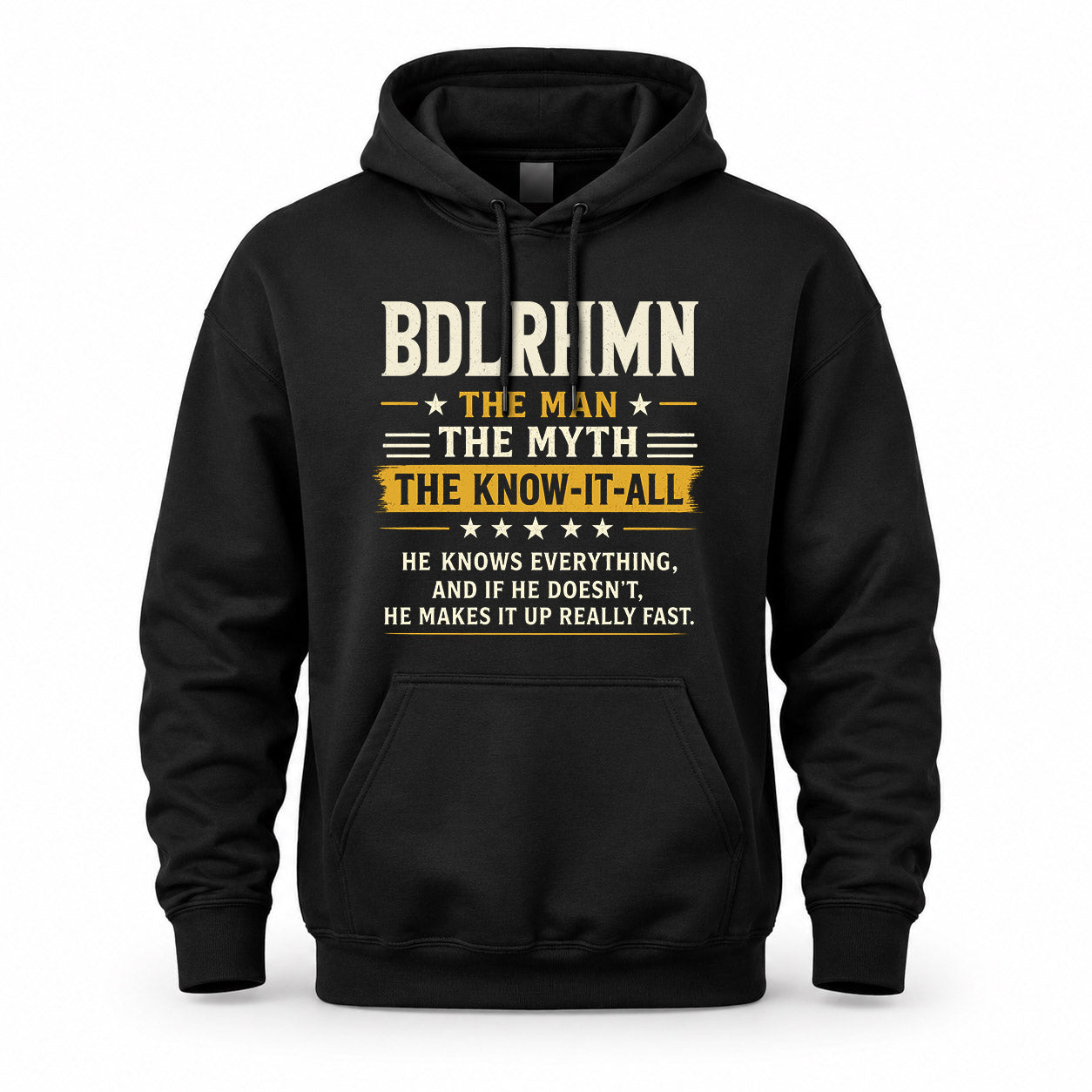 BDLRHMN TM90-K04-125 - NAME Legendary Know-It-All Personalized Funny Shirt