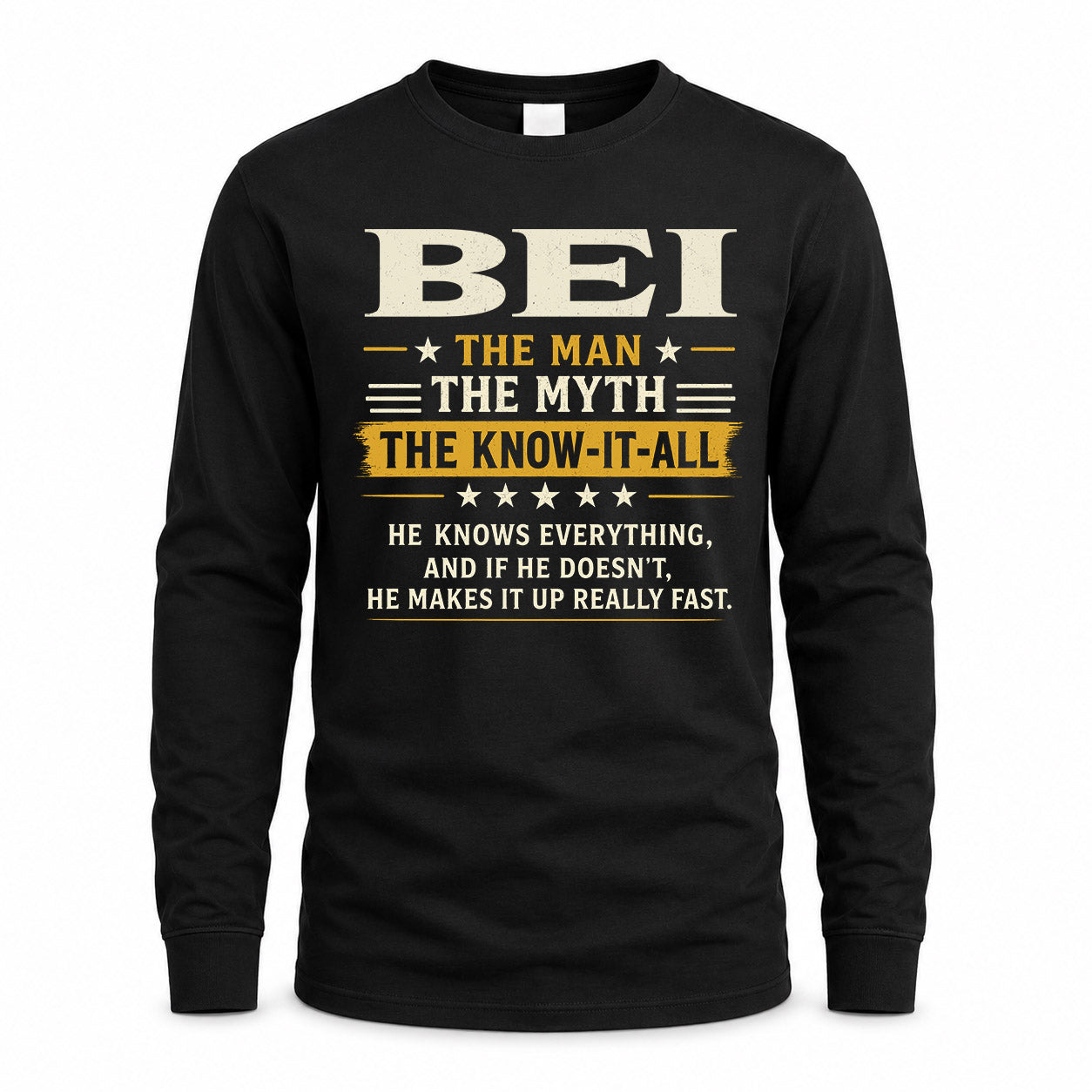 BEI TM90-K04-125 - NAME Legendary Know-It-All Personalized Funny Shirt