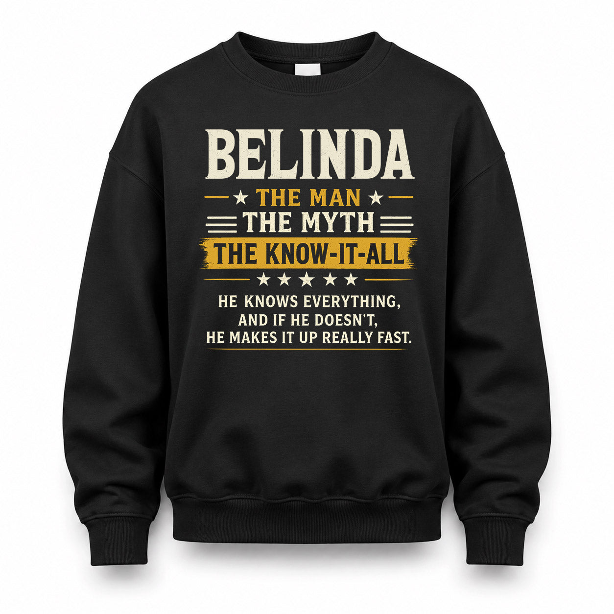 BELINDA TM90-K04-125 - NAME Legendary Know-It-All Personalized Funny Shirt