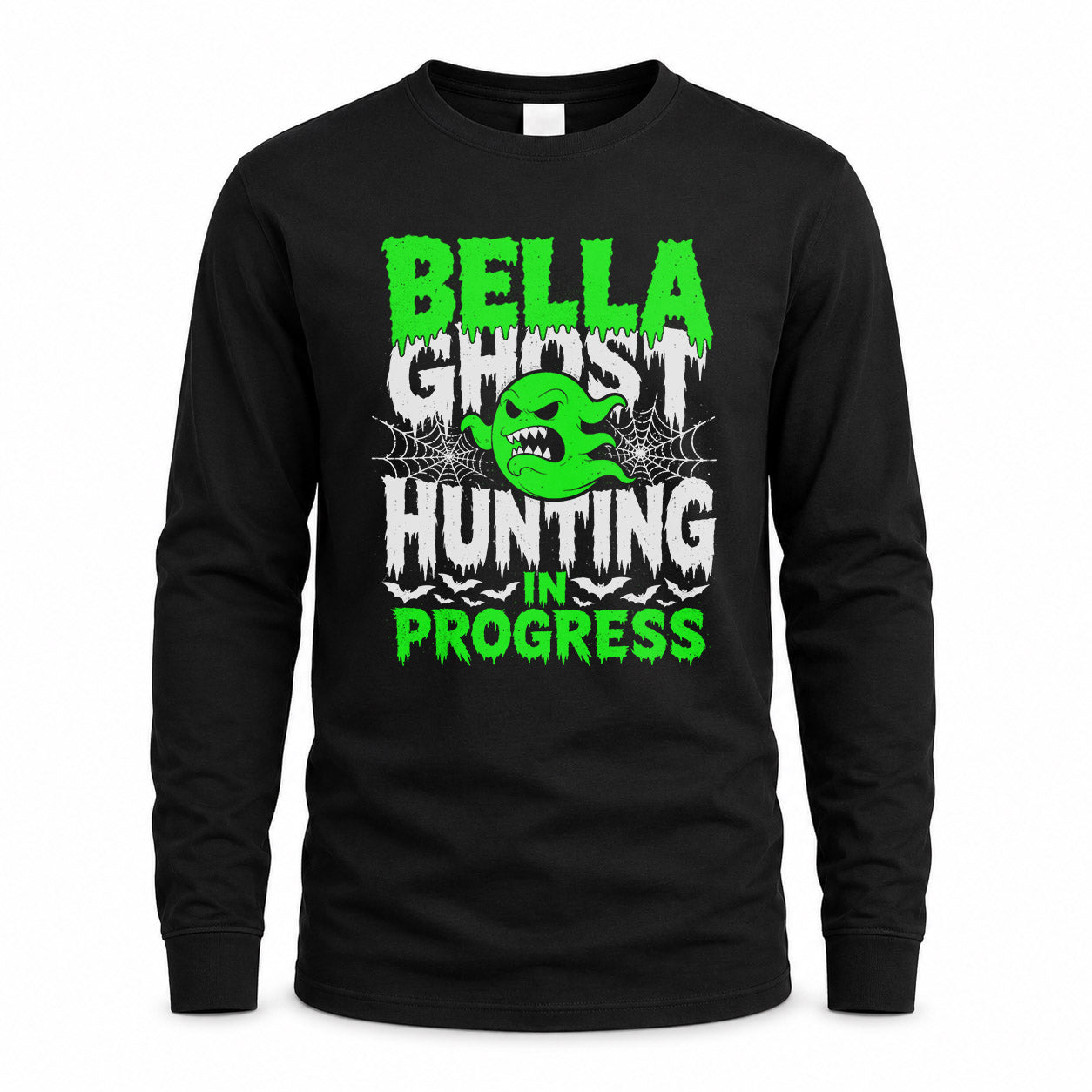 BELLA HW22-K06-109 - NAME Ghost Hunting In Progress Personalized Halloween Shirt