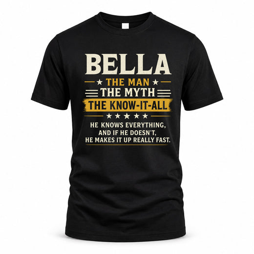 BELLA TM90-K04-125 - NAME Legendary Know-It-All Personalized Funny Shirt