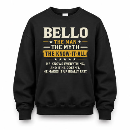 BELLO TM90-K04-125 - NAME Legendary Know-It-All Personalized Funny Shirt
