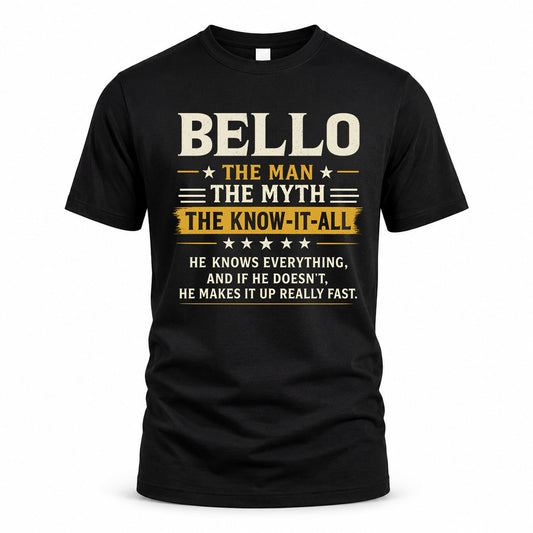 BELLO TM90-K04-125 - NAME Legendary Know-It-All Personalized Funny Shirt