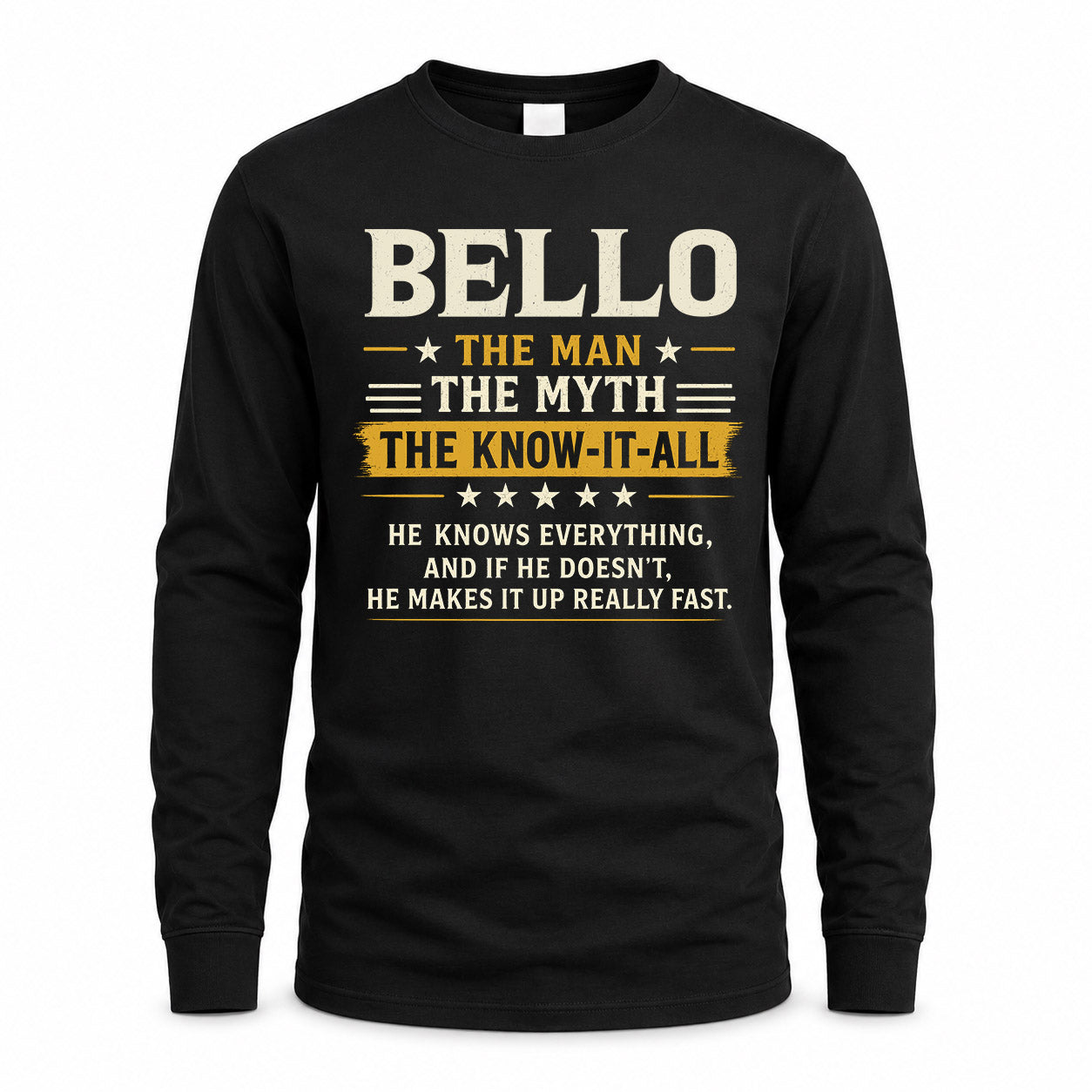 BELLO TM90-K04-125 - NAME Legendary Know-It-All Personalized Funny Shirt