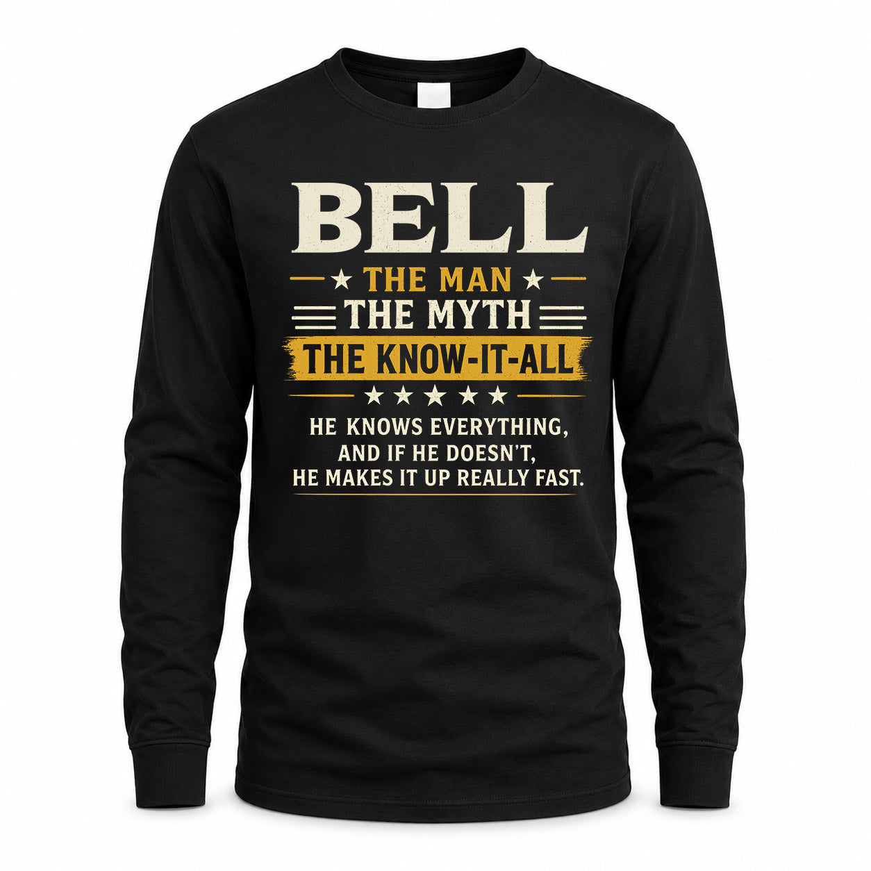 BELL TM90-K04-125 - NAME Legendary Know-It-All Personalized Funny Shirt