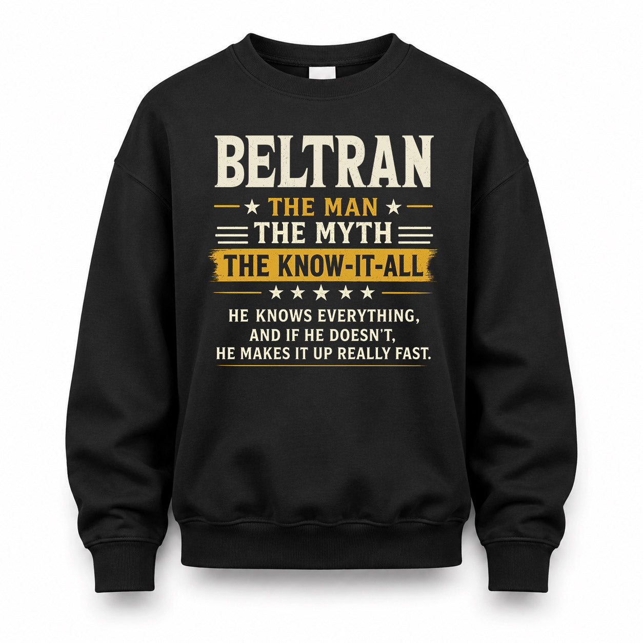 BELTRAN TM90-K04-125 - NAME Legendary Know-It-All Personalized Funny Shirt