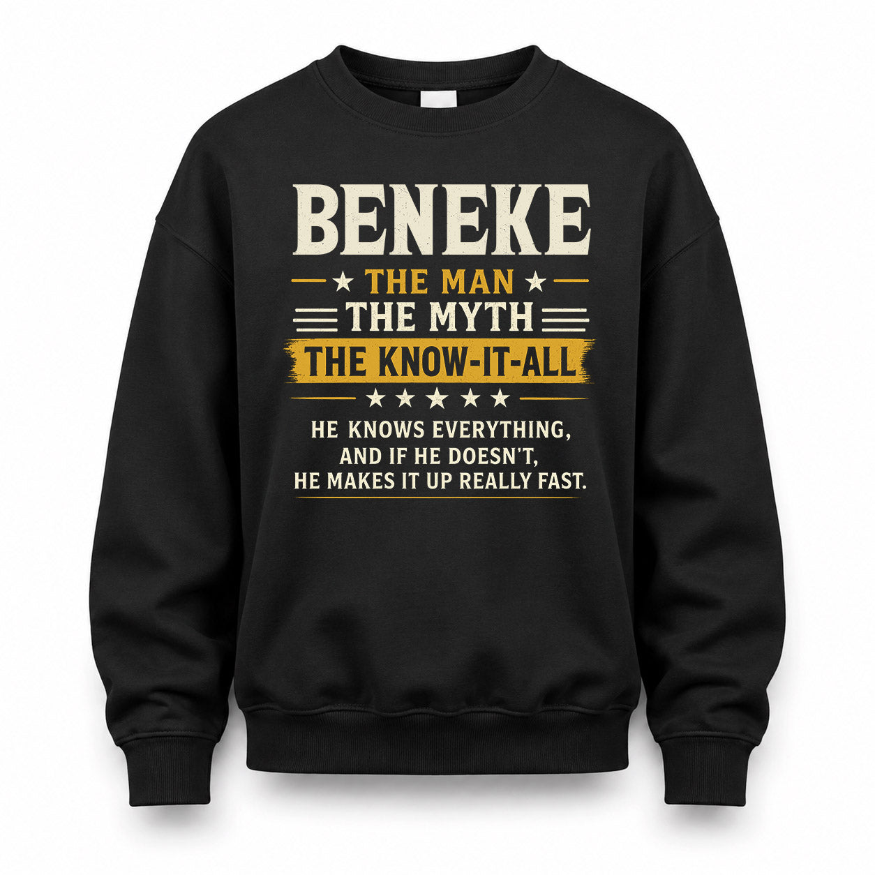 BENEKE TM90-K04-125 - NAME Legendary Know-It-All Personalized Funny Shirt