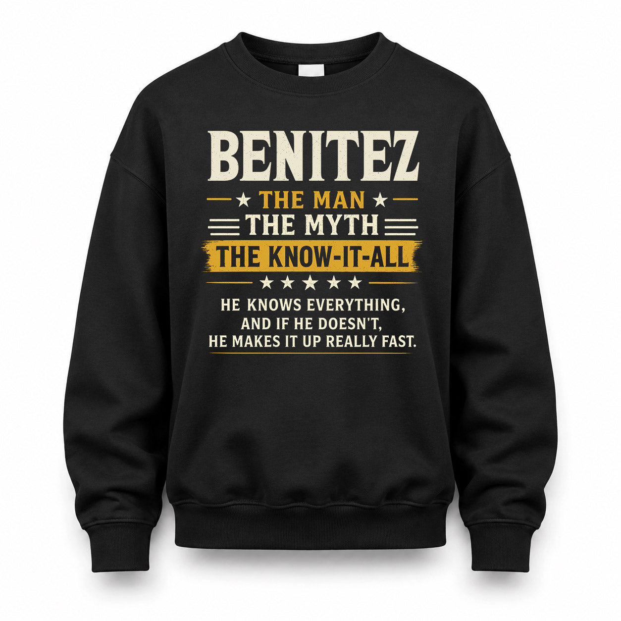 BENITEZ TM90-K04-125 - NAME Legendary Know-It-All Personalized Funny Shirt