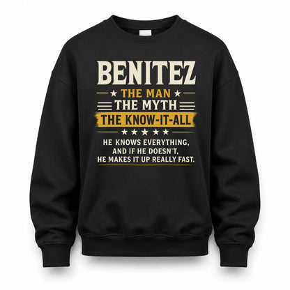 BENITEZ TM90-K04-125 - NAME Legendary Know-It-All Personalized Funny Shirt