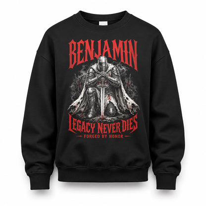 BENJAMIN HS90-K04-109 - NAME Legacy Never Dies Forged By Honor Personalized Knight