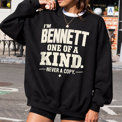 BENNETT P6-K4-228 Personalized Funny Quote Apparel “I’m NAME – One of a Kind, Never a Copy”