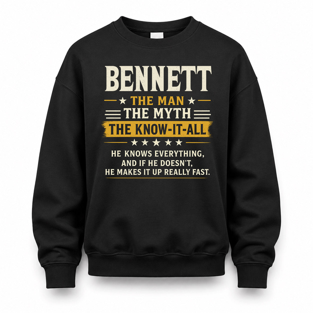 BENNETT TM90-K04-125 - NAME Legendary Know-It-All Personalized Funny Shirt