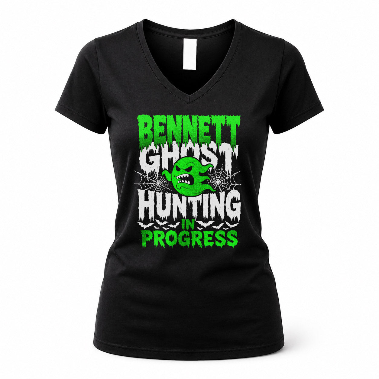 BENNETT HW22-K06-109 - NAME Ghost Hunting In Progress Personalized Halloween Shirt