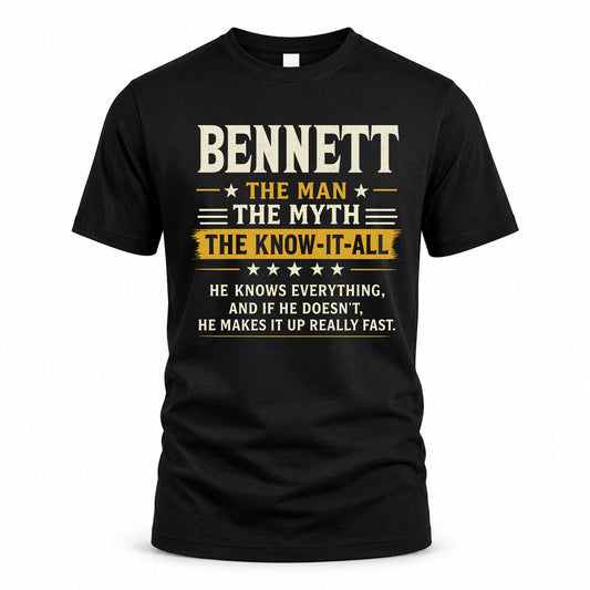 BENNETT TM90-K04-125 - NAME Legendary Know-It-All Personalized Funny Shirt