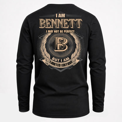 BENNETT PH55-T25-Personalized Name Quote Apparel “I Am NAME May Not Be Perfect But I Am Limited Edition”