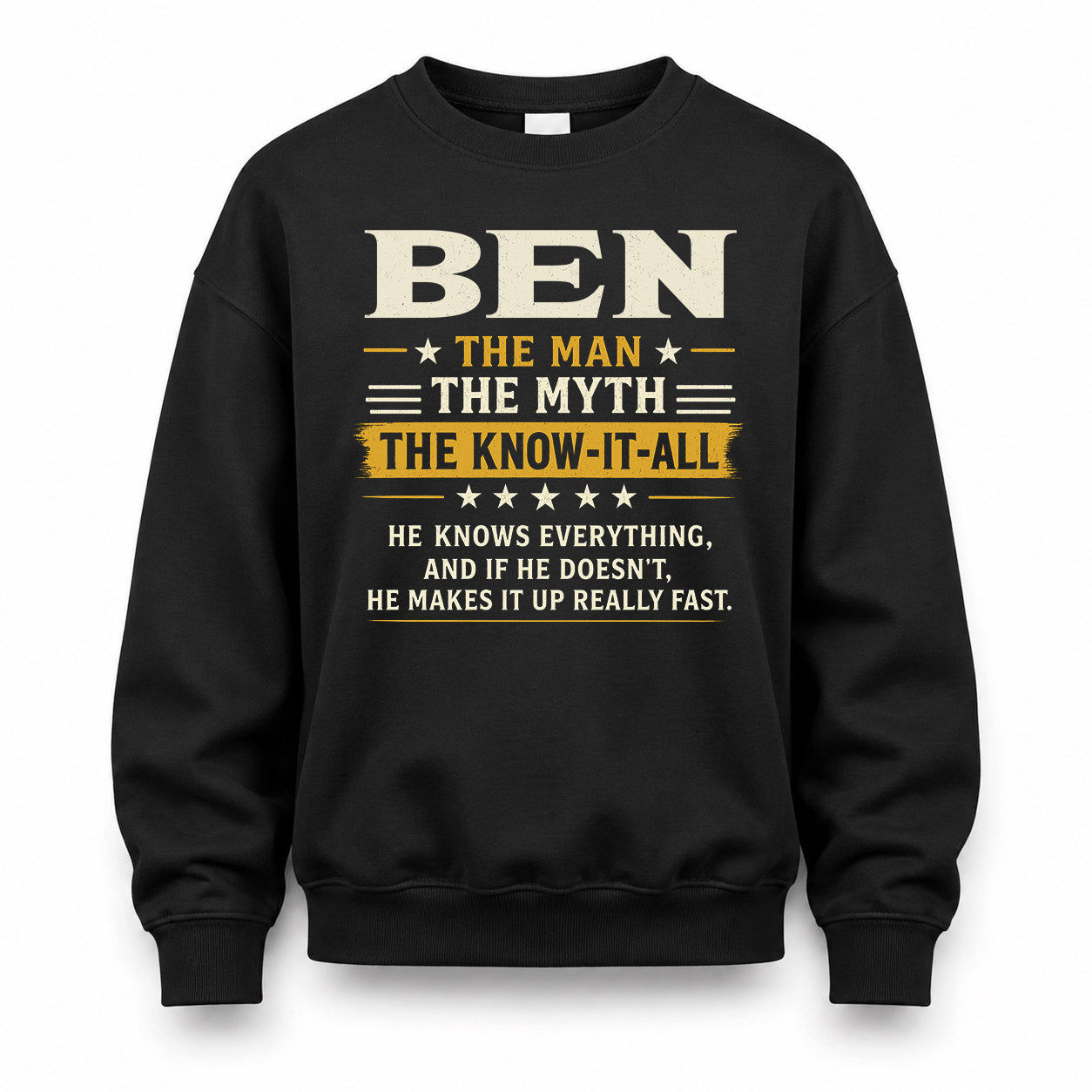 BEN TM90-K04-125 - NAME Legendary Know-It-All Personalized Funny Shirt