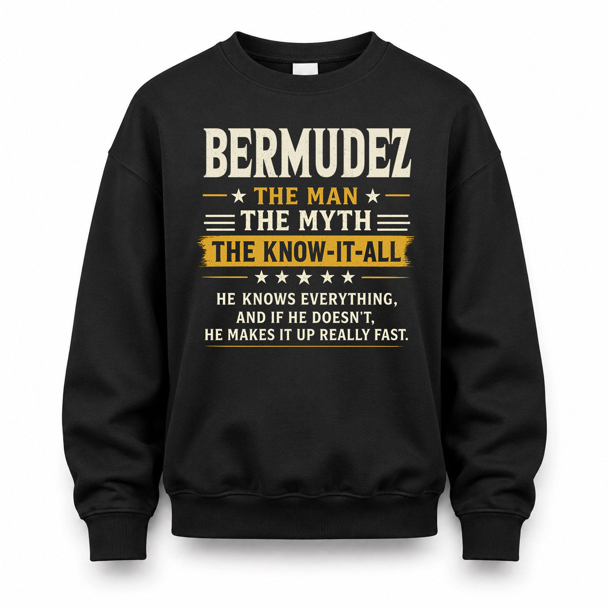 BERMUDEZ TM90-K04-125 - NAME Legendary Know-It-All Personalized Funny Shirt